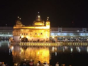 Golden temple at night