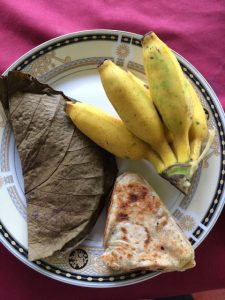 Yummy brekkie, coconut rice in leaf