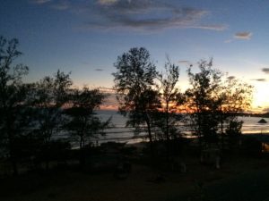 sunset on mirissa beach