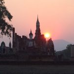 sunrise during tour of temples