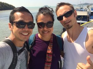 Bass, Me, and Rikard on the ferry