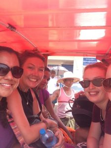 Our cramped tuk tuk ride