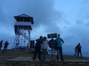 On top of cloudy Poon Hill