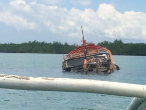 sinking ship on cowrie