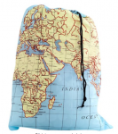 Kikkerland Travel-Size Laundry Bag, World Map