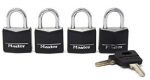 Master Lock 131Q 1-3:16 Wide Weatherproof Solid Body Padlock; 4 Pack